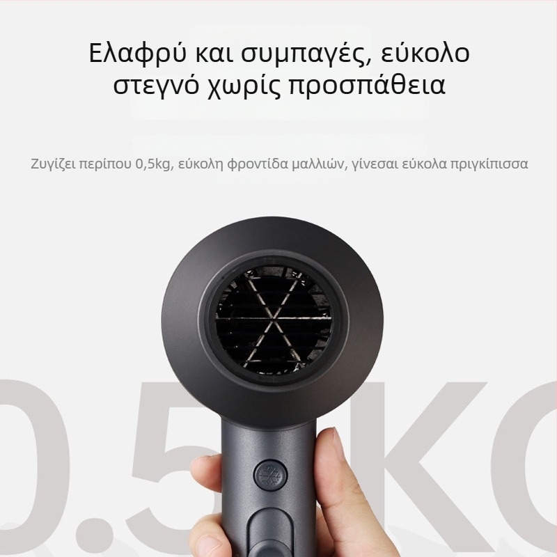 Konka στεγνωτήρας μαλλιών για οικιακή χρήση – αρνητικά ιόντα, 1600W, κινητήρας με βούρτσες, 220V, ψυχρός/θερμός αέρα, 2 ταχύτητες