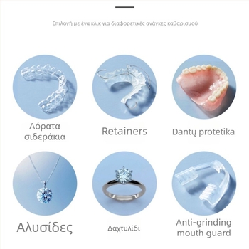 Υπερηχοκαθαριστής για ορθοδοντικά σιδεράκια, ρετινερ, γυαλιά και κοσμήματα – οικιακός πολυλειτουργικός καθαριστής, USB τροφοδοσία, 12V, 20W, 300 ml