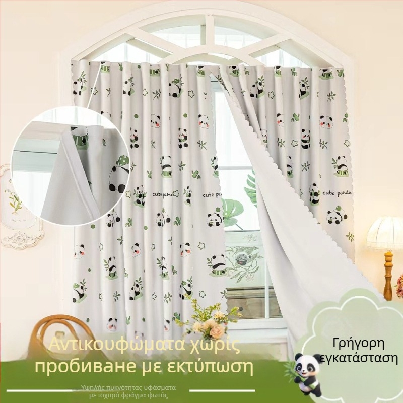 Κουρτίνα blackout παραθύρου, πολυεστέρας με εκτύπωση καρτούν, κατάλληλη για οκταγωνικά, bay, bow, γαλλικά, επίπεδα, γωνιακά και καμπύλα παράθυρα