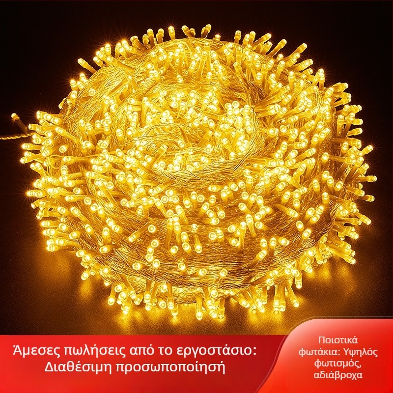 Χριστουγεννιάτικες LED αλυσίδες φωτισμού εξωτερικού χώρου, IP65, με ρύθμιση έντασης φωτισμού, 220V