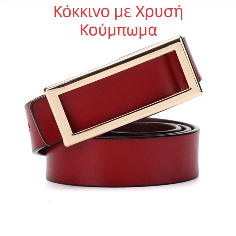 Ζώνη γυναικεία – Κορεατικού στυλ, δερμάτινη split cowhide με μεταφορική εκτύπωση, αγκράφα από κράμα με λεία πόρπη, ελαφρύ σώμα, Yi Yang Leather Goods