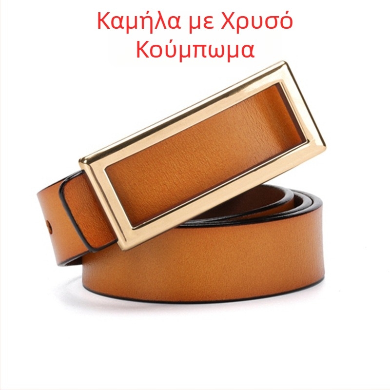 Ζώνη γυναικεία – Κορεατικού στυλ, δερμάτινη split cowhide με μεταφορική εκτύπωση, αγκράφα από κράμα με λεία πόρπη, ελαφρύ σώμα, Yi Yang Leather Goods