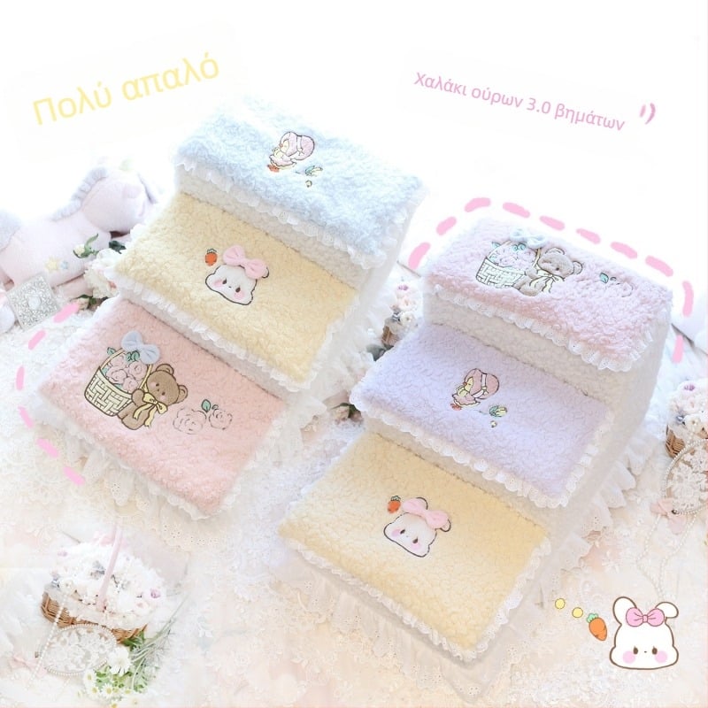 Σκαλιά για κατοικίδια, για σκύλους, κοραλλί φλίς, μάρκα Mko love u/maiko, κατάλληλα για σκύλους