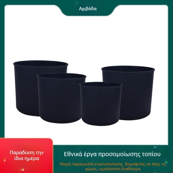 Πλαστική γλάστρα, επιδαπέδια, σκανδιναβικό στυλ, χειροποίητη, απομίμηση σχεδίου