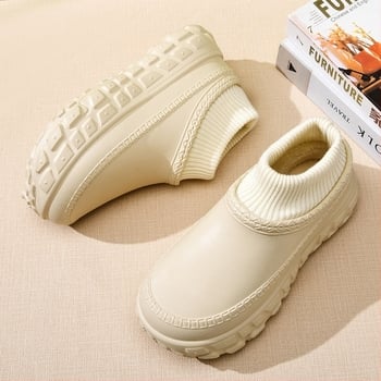 Unisex παντόφλες από βαμβάκι με επάνω μέρος από EVA, επένδυση από βαμβάκι, μεσαίου ύψους και τακούνι 3-5 εκ. (χειμώνας-φθινόπωρο)