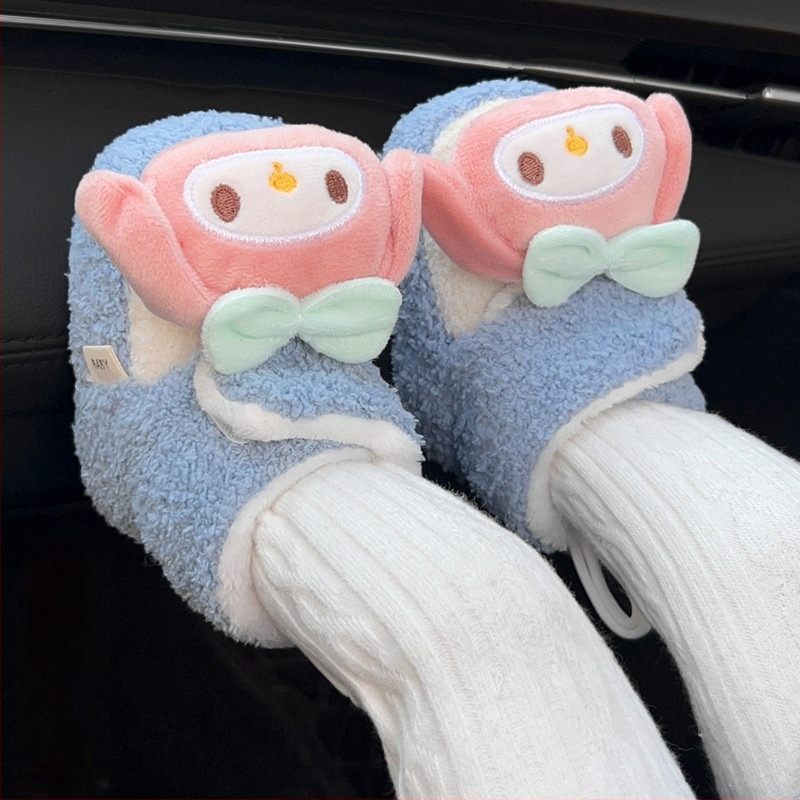 Νήπια Χειμερινά Παπούτσια με Σουέντ Επάνω, Σόλα Καουτσούκ, Παχιά, Αντιολίσθηση, Διατήρηση Θερμότητας, Με Σχέδιο Κινούμενων Σχεδίων, Για 6–12 Μηνών