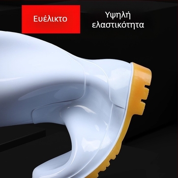 Υγιεινά παπούτσια σεφ για εργοστάσιο τροφίμων – αντιολισθητικά, ανθεκτικά σε λιπαρά και χημικά, PVC (Μάρκα: Tianjin Lita)