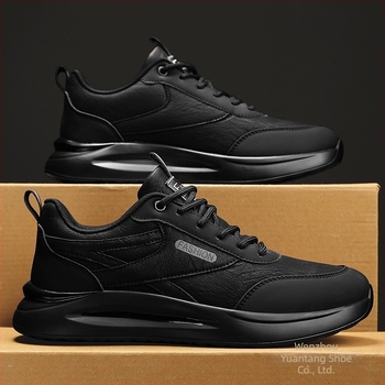 Ανδρικά Παπούτσια Ασφάλειας για Κατασκευές: Αντιολισθητικά, Ανθεκτικά Δερμάτινα, Αδιάβροχα, Αθλητικά-Εργασιακά Παπούτσια (Άνω: PU Δέρμα; Σόλα: Καουτσούκ; Κλείσιμο: Κορδόνια; Εσωτερικό: Δίκτυο; Σχήμα Δακτύλου: Στρογγυλό)