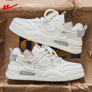 Warrior ανδρικά sneakers: στρογγυλή μύτη, επάνω μέρος από συνθετικό δέρμα, ύψος μέχρι τον αστράγαλο, σόλα PVC, κορδόνια – χειμερινά αθλητικά παπούτσια