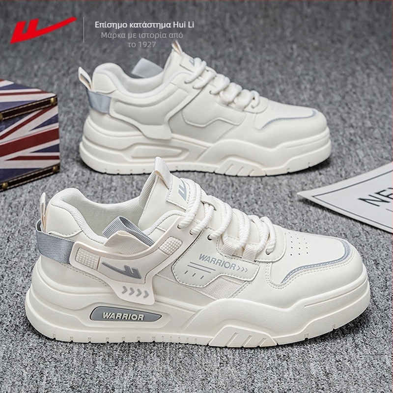 Warrior ανδρικά sneakers: στρογγυλή μύτη, επάνω μέρος από συνθετικό δέρμα, ύψος μέχρι τον αστράγαλο, σόλα PVC, κορδόνια – χειμερινά αθλητικά παπούτσια