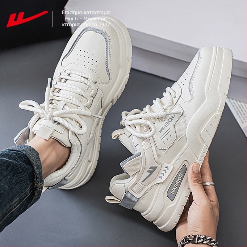 Warrior ανδρικά sneakers: στρογγυλή μύτη, επάνω μέρος από συνθετικό δέρμα, ύψος μέχρι τον αστράγαλο, σόλα PVC, κορδόνια – χειμερινά αθλητικά παπούτσια