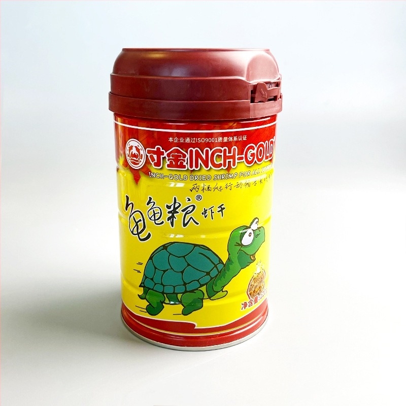 Τροφή για χελώνες με αποξηραμένα γαρίδες – επιπλέουσα, καθολική για υδάτινες και ημι-υδάτινες χελώνες, 120 g ανά κονσέρβα, 48 κονσέρβες ανά κουτί, μάρκα Inch of Gold, κωδικός CJ03