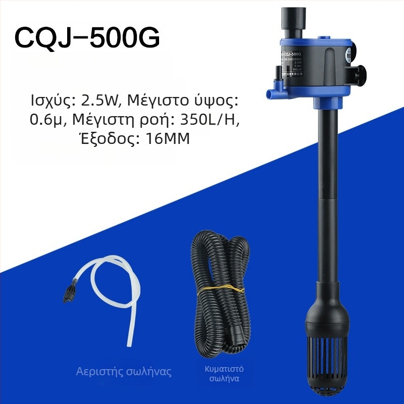 Υποβρύχια αντλία ενυδρείου με τρεις λειτουργίες: φιλτράρισμα και αερισμός; πλαστικό σώμα; κατακόρυφη εγκατάσταση στον τοίχο