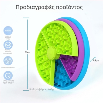 Perig PP Πιάτο αργής σίτισης με παζλ για γάτες και σκύλους, περιστρεφόμενη επιφάνεια παιχνιδιού