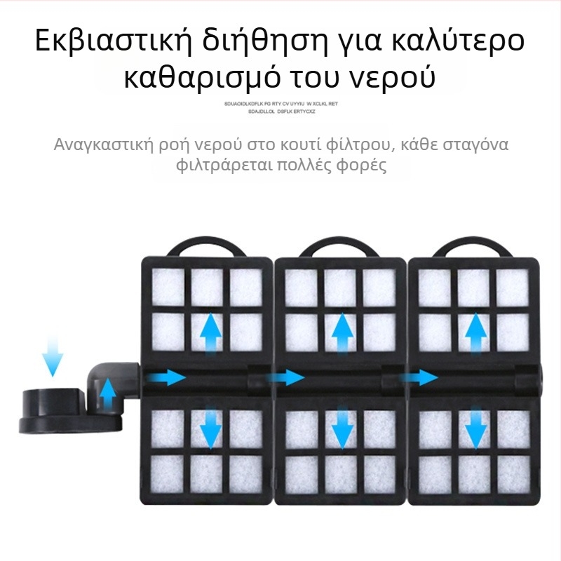 Φίλτρο καταρράκτη για ενυδρείο με βαμβακερό φίλτρο, τοίχο-επιτοίχιο, ενσωματωμένο κουτί φίλτρου (0,5 kg)