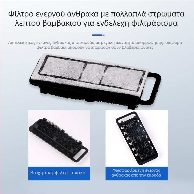 Φιλτράρισμα ενυδρείου τοίχου — 3-σε-1 φιλτράρισμα με κυκλοφορία νερού και οξυγόνωση, πλαστικό περίβλημα, φίλτρο βαμβάκι
