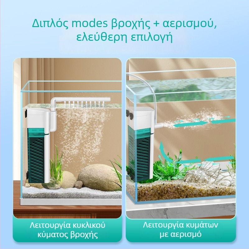 Αντλία φίλτρου ενυδρείου: μικρό, πολυλειτουργικό φίλτρο με ενσωματωμένη αντλία κυκλοφορίας, αερισμός με κυματισμό και υποβρύχιο ντους βροχής για μικρά ενυδρεία • Υλικό: πλαστικό • Μάρκα: Kyung ye • Βάρος: 173 g