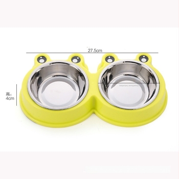 Διπλά μπολ για γάτες και σκύλους, ανοξείδωτο ατσάλι, αντιολισθητικά, Amor μάρκα — σκεύη τροφής κατοικίδιων