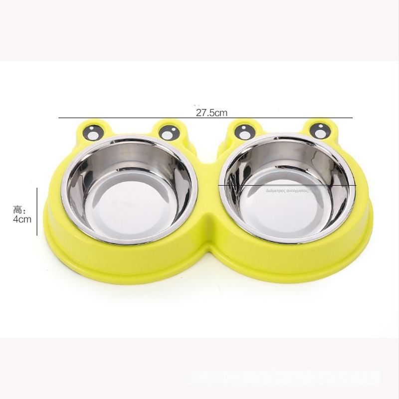 Διπλά μπολ για γάτες και σκύλους, ανοξείδωτο ατσάλι, αντιολισθητικά, Amor μάρκα — σκεύη τροφής κατοικίδιων