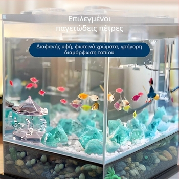 Ακανόνιστος γυάλινος λίθος για το κάτω μέρος κήπου και ενυδρείου, 500 g, 1 τεμάχιο