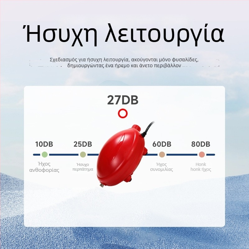 Naichong αντλία οξυγονοποίησης ενυδρείου με DC τροφοδοσία, ρυθμιζόμενη παροχή αέρα και βαθιά οξυγόνωση.