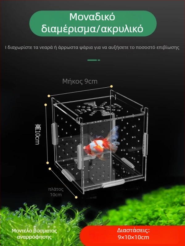 Ακρυλική θήκη απομόνωσης για ενυδρείο – εκκόλαψη γκούπι, μικρά χελωνάκια, Betta και τροπικά ψάρια; Υλικό: ακρυλικό; Προέλευση: Χεμπέι; Κατηγορία: εξοπλισμός ενυδρείου