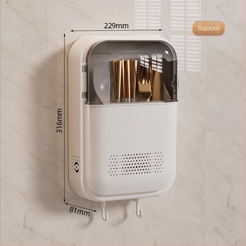 Επιτοίχιος χώρος αποθήκευσης ξυλάκια φαγητού | Κουζίνα, σειρά Chopstick Tube, Υλικό PP, Δοχείο αποστράγγισης για κουτάλες, Διαθέσιμη εκτύπωση λογότυπου