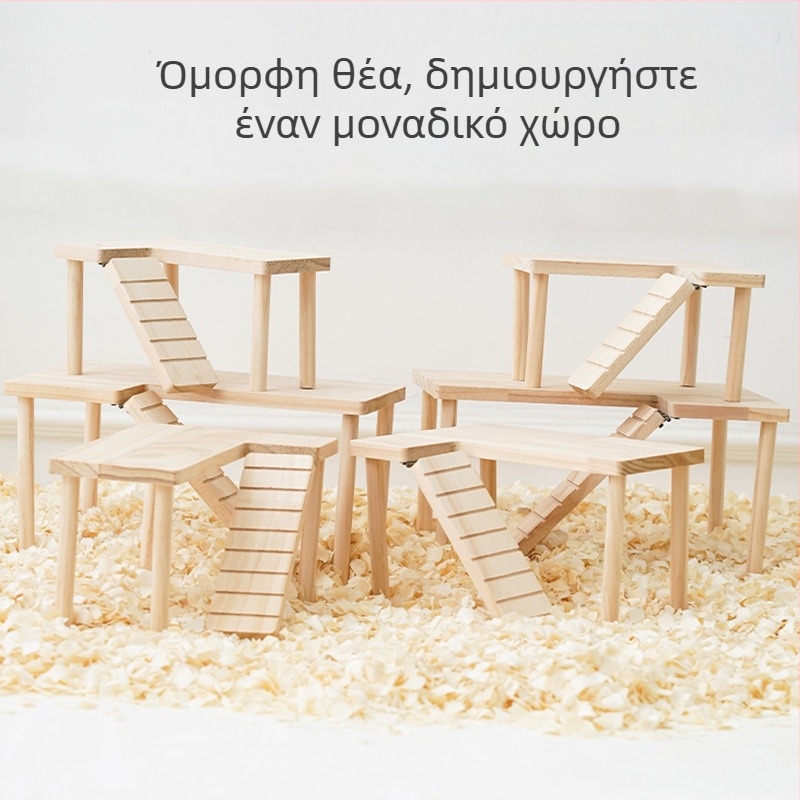 Ξύλινη πλατφόρμα διακόσμησης για χάμστερ σε κλουβί, κατασκευή από ξύλο, μη εισαγόμενη, μάρκα: Άλλο