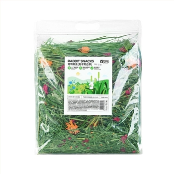 Yee Rabbit Hay — 12 ειδών: Timothy γρασίδι, αλφαλά, βρώμη, μέντα, chicory γρασίδι; ξηρή τροφή κατοικίδιων, 500 g, 1 συσκευασία