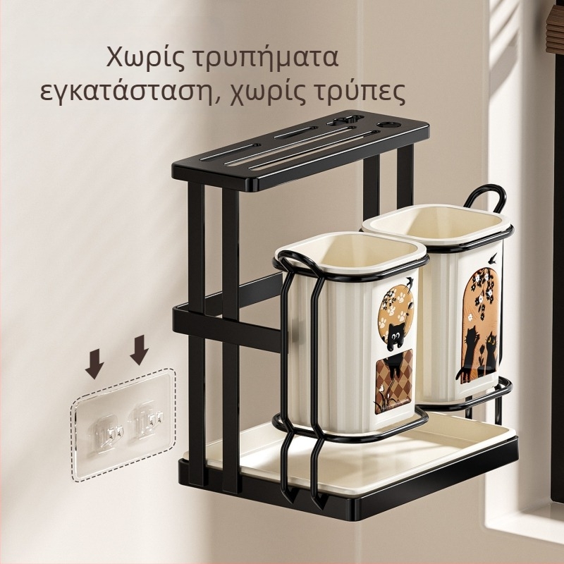 ABS υλικό Κουζίνας ράφι για μαχαιροπίρουνα με αποστράγγιση, μοντέλο ACF1490, προέλευση Κίνα