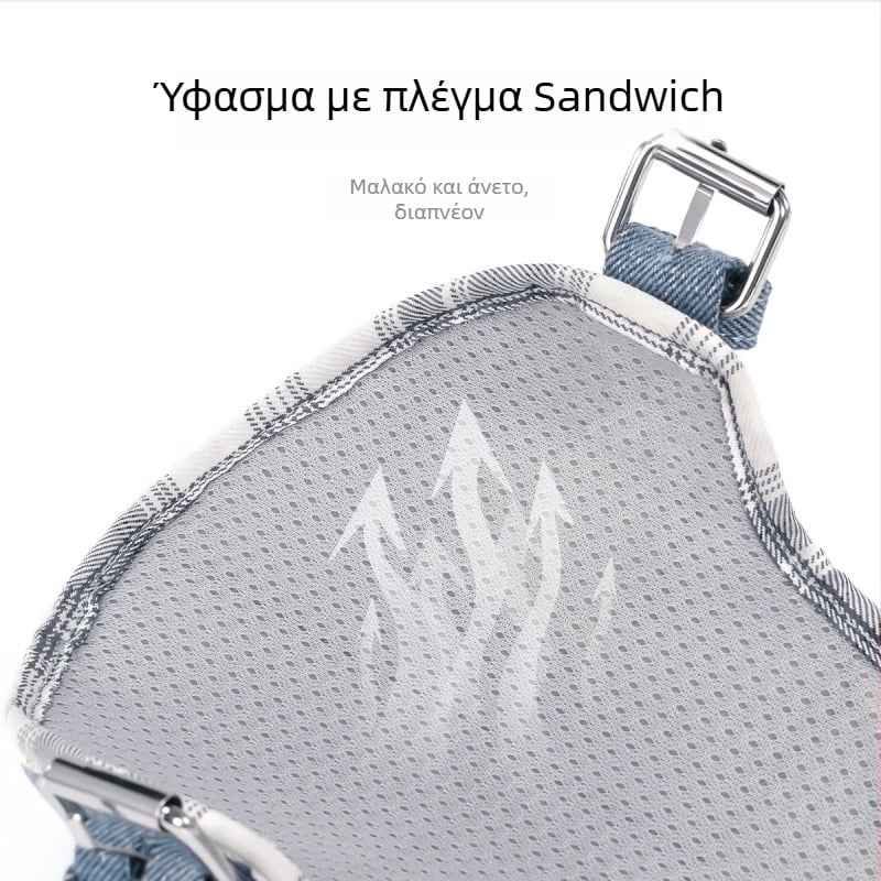 Wakytu Denim Chest Strap Harness για κατοικίδια – γιλέκο-τύπος, ανθεκτικό σε σχίσιμο, για σκύλους και γάτες