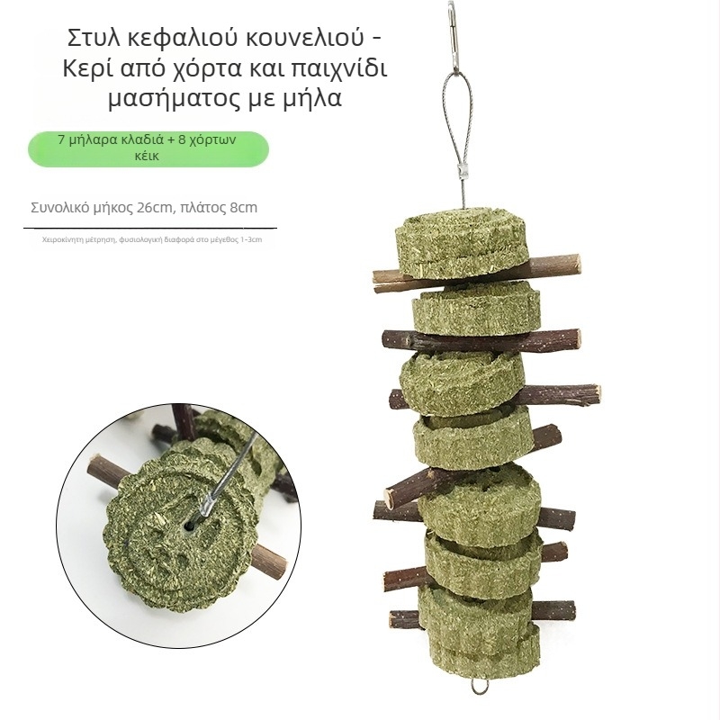 Ξηρή τροφή για κουνέλια και χάμστερ — ράβδοι δαγκώματος με Timothy χόρτο και κλαδάκια μήλου, Carrot Valley