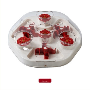 Εκπαιδευτικό παιχνίδι κρυφής τροφής για γάτες και σκύλους, υλικό ABS+PET, διαφανής σφαίρα, αυτόματη τροφοδοσία