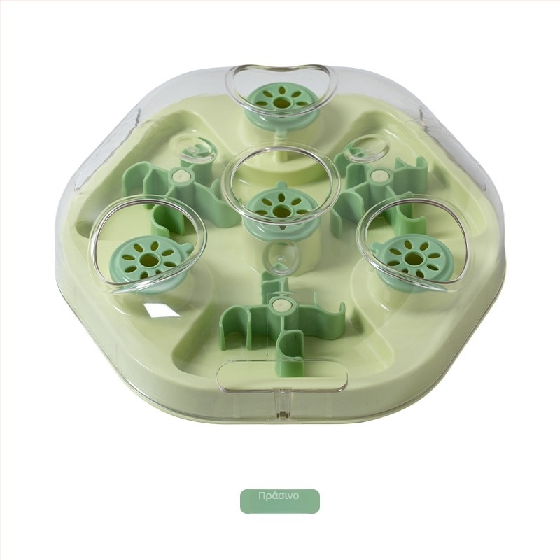 Εκπαιδευτικό παιχνίδι κρυφής τροφής για γάτες και σκύλους, υλικό ABS+PET, διαφανής σφαίρα, αυτόματη τροφοδοσία