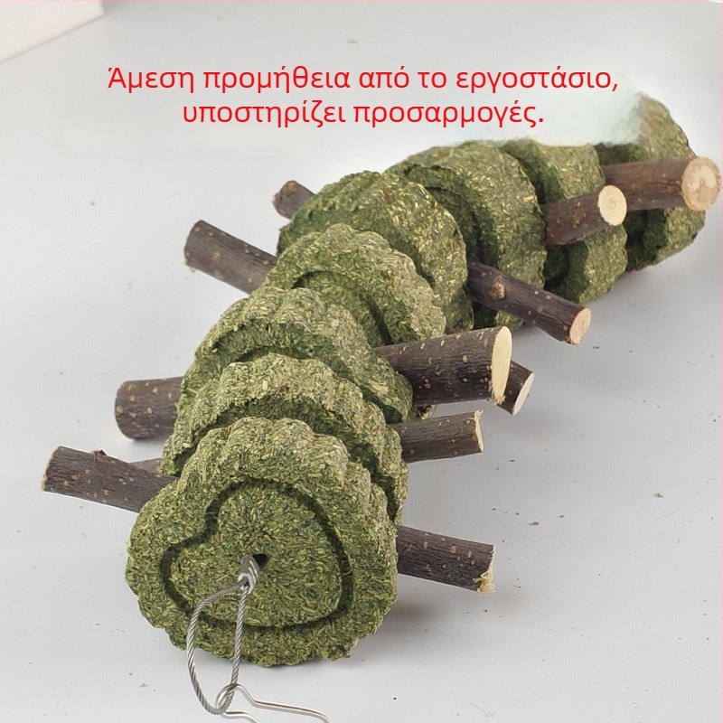 Ξηρές οδοντικές δαγκώματα από χορτάρι για κουνέλια και ινδικά χοιρίδια, 110 g, συσκευασία 100 τεμαχίων, μάρκα Bibi Meng