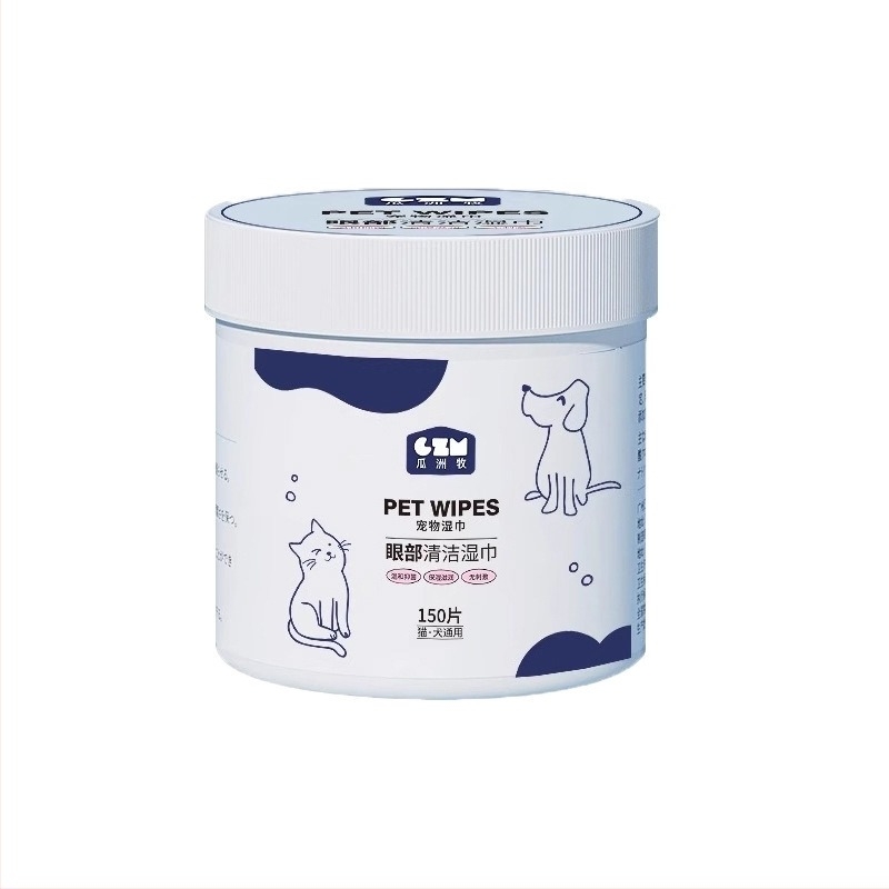 Υγρά μαντηλάκια ματιών για κατοικίδια, για γάτες και σκύλους, εξάλειψη δακρυϊκών λεκέδων, υλικό: από χαρτοπετσέτα