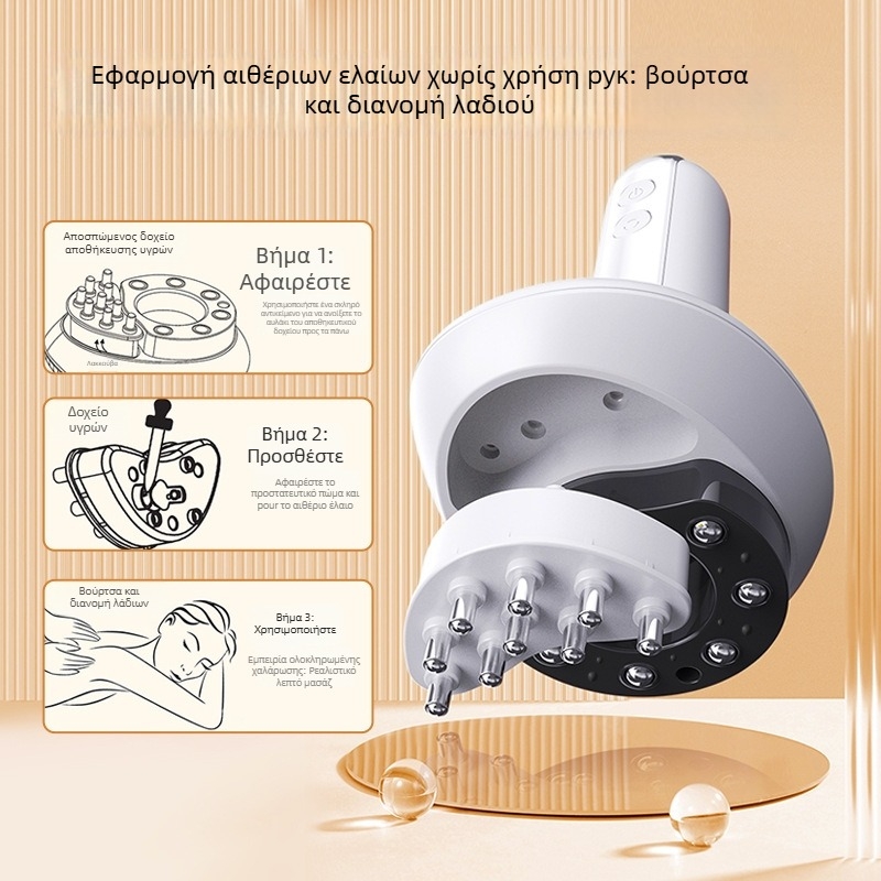 Ηλεκτρική συσκευή μασάζ σώματος G16 με έλεγχο θερμοκρασίας 38–48°C, μπαταρία 1200mAh, αδιάλειπτη ρύθμιση ταχύτητας, ABS περίβλημα