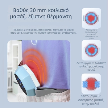 Παιδικός αυτόματος μασέρ κοιλιάς – συσκευή μασάζ με θερμή συμπίεση, μάζεψη και μίμηση απαλού μασάζ χεριού, μοντέλο MS-033