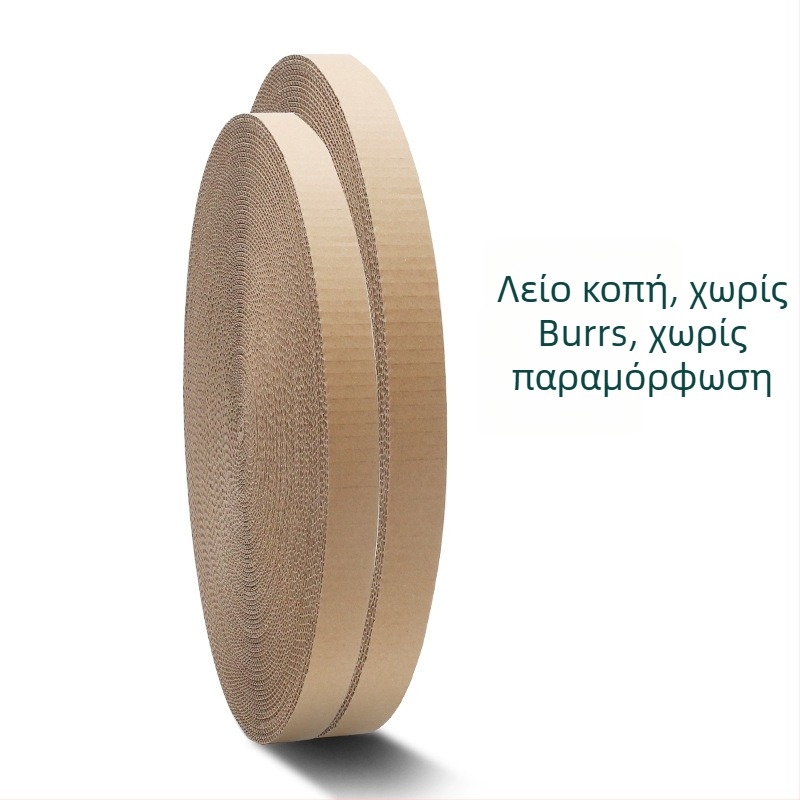 Κυκλικός ξύστρα για γάτες από γκοφρέ χαρτόνι με εναλλάξιμο πυρήνα, απλό στυλ, συσκευασία 50 τεμαχίων