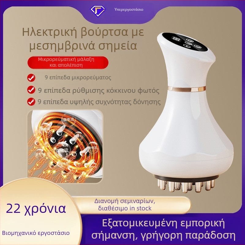 Φορητός ηλεκτρικός μασάζ με βούρτσα μεσημβρινών: θέρμανση και δόνηση, mini συσκευή για κουπινγκ ολόκληρου σώματος, μοντέλο PK690, επαναφορτιζόμενος, μπαταρία 1200 mAh, θερμοκρασία 38–48°C, ABS περίβλημα, μηχανικός έλεγχος