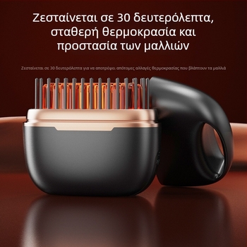 Ασύρματη χτένα ισιώματος και μπούκλας μαλλιών με επίχρισμα τιτάνιο-τουρμαλίνης, 3 ρυθμίσεις θέρμανσης, ισχύς 25W, μπαταρία λιθίου 3,7V