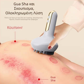 Ολοκληρωμένη ηλεκτρική συσκευή βεντουζών και ξύσματος – Μοντέλο G16, επαναφορτιζόμενη, έλεγχος θερμοκρασίας 45–55°C, μπαταρία 1200mAh, σώμα ABS