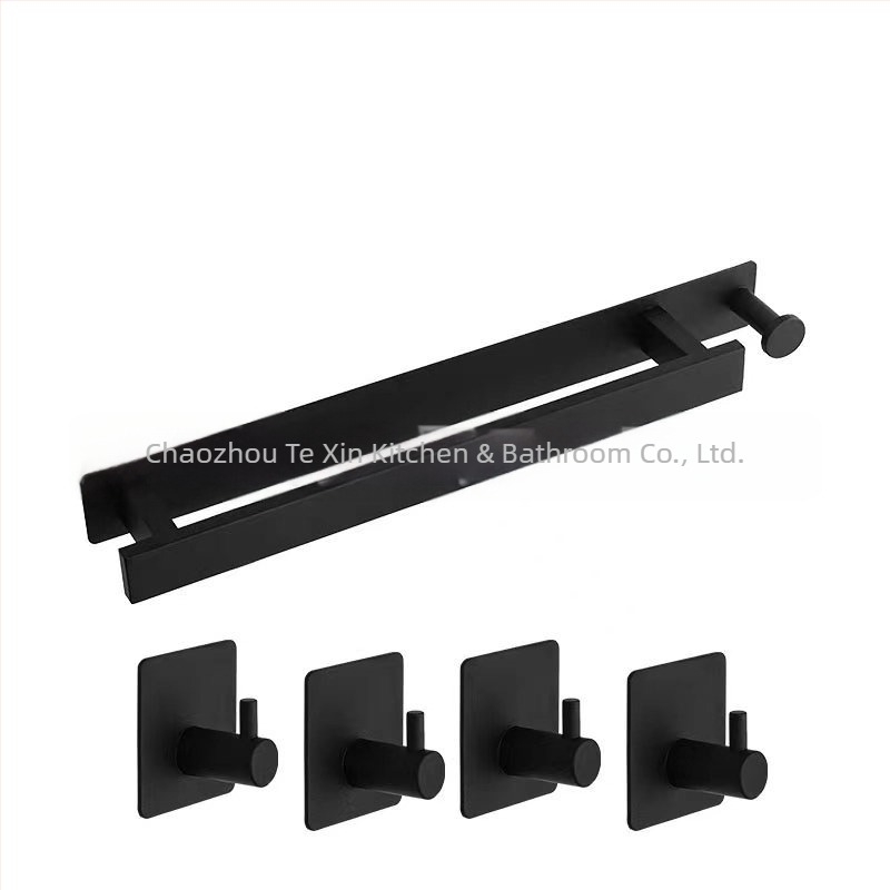 Ράγα πετσετών από ανοξείδωτο χάλυβα, τοίχος χωρίς διάτρηση, μονή μπάρα μπάνιου