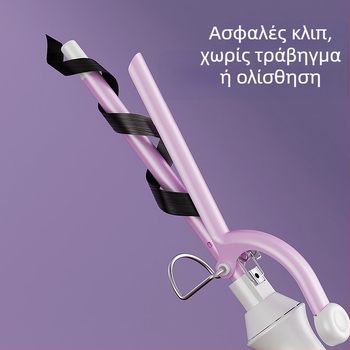 Σίδερο μπούκλων με κεραμικό τουρμαλίνης, διάμετρος κάτω από 15 mm, ενσύρματο AC, 35 W, 110–240 V, 15 ρυθμίσεις θέρμανσης, Create rhyme