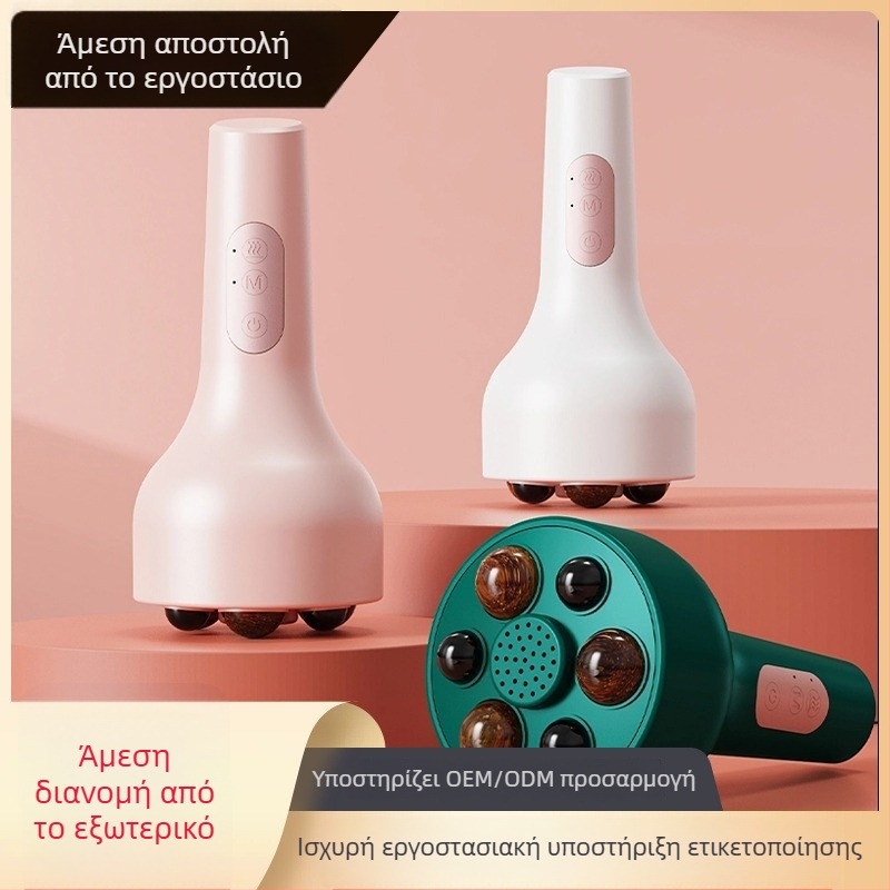 Little rabbit XYT2028 κοιλιακό μασάζ με θερμή συμπίεση και παλμικό μασάζ, τροφοδοσία με μπαταρία, έλεγχος με κουμπί