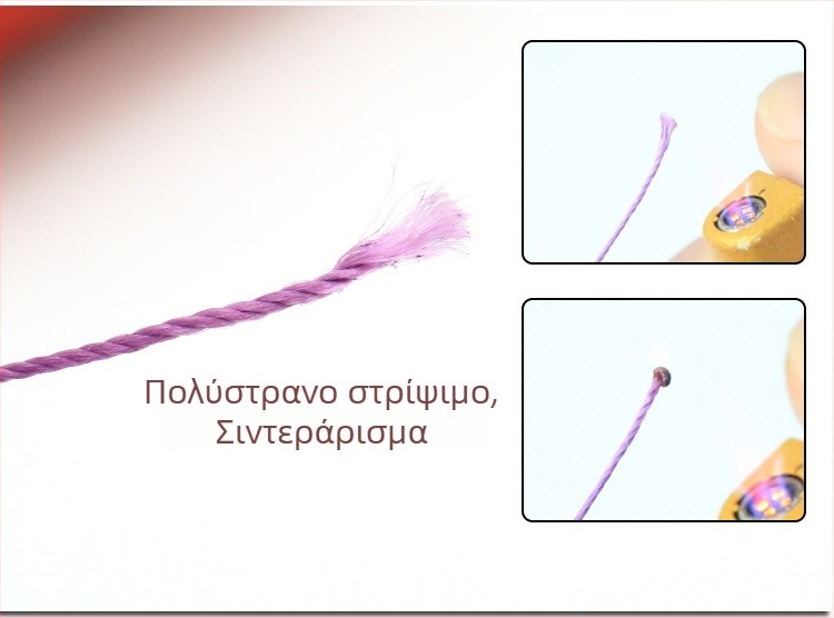 Νήματα ραψίματος κερωμένα, πολύκλωνο κυκλικό, 0,55 mm, πολυεστέρας, για οικιακά υφάσματα