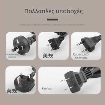 Κύλινδρος μπούκλας με πέντε σωληνες για αυγολωτό ρολό, κύμα νερού; 75W, 110–220V, διάμετρος 21–30 mm, 2 ενότητες από οικολογικό κράμα