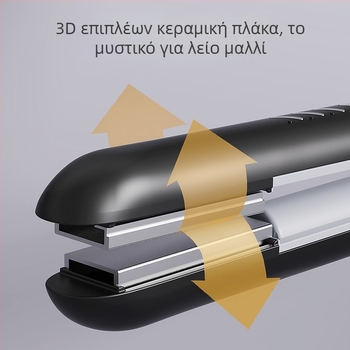 Ασύρματο διπλής χρήσης εργαλείο ισιώματος και μπούκλας μαλλιών με τουρμαλινω-κεραμική θέρμανση, 15 επιπέδων ρύθμισης θερμοκρασίας, κατάλληλο για υγρά και στεγνά μαλλιά