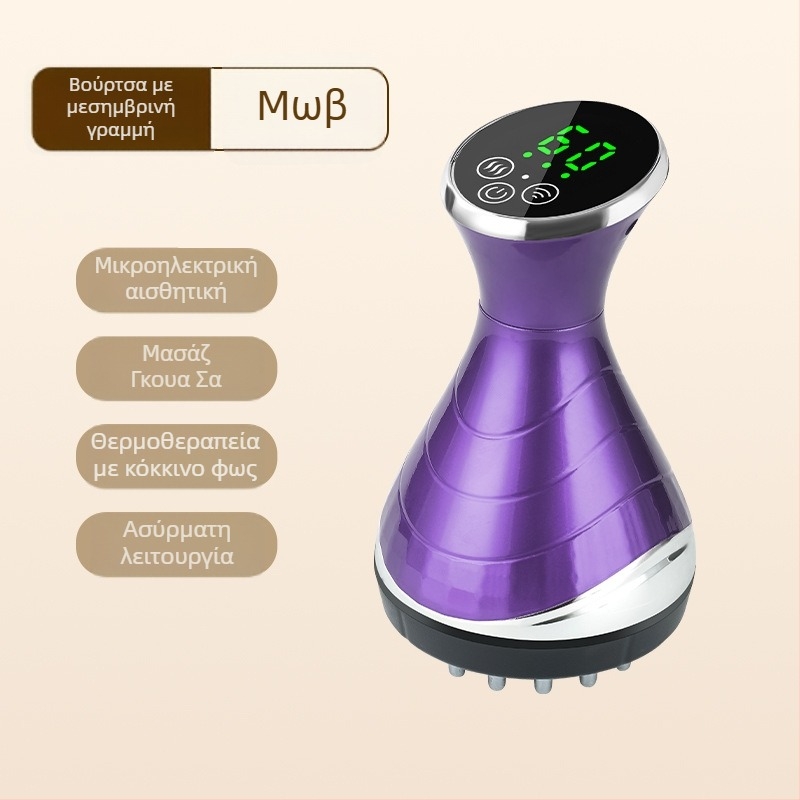 Ηλεκτρική συσκευή μασάζ γουά-σα HH878 – 3 ταχύτητες, 1800mAh, ABS σώμα, θερμοκρασία 35–65°C
