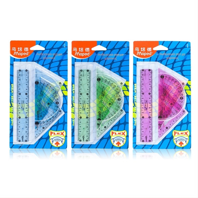 Σετ χάρακα με τρίγωνο και γωνιόμετρο, μοντέλο 897134CH, υλικό: πλαστικό, βάρος: 36 g, προσαρμογή: Ναι